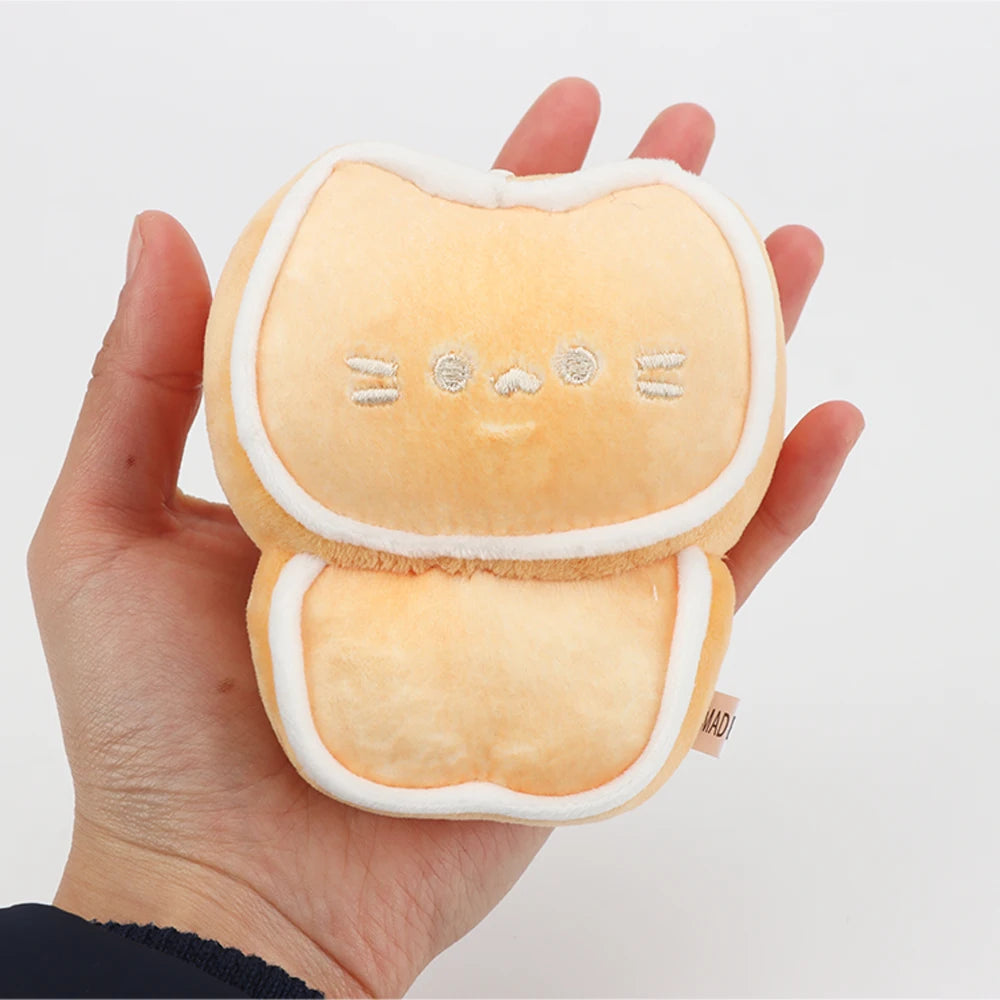 ふわふわ 食パン 猫顔 ぬいぐるみ キーホルダー
