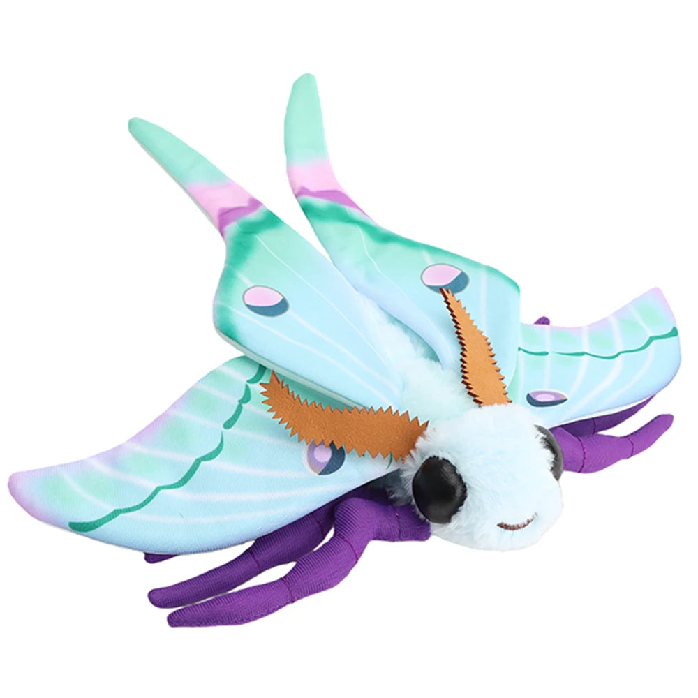 Cute Insect Silkworm Rosy Maple Moth Plush Toys Fidelity Luna Moth Plushie Insect Lifelike Hyalophora Cecropia Kawaii Kids Toys