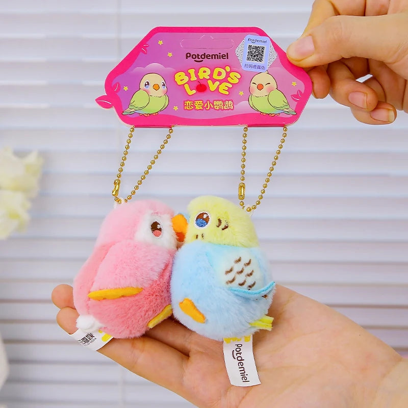 ふわふわ セキセイインコ カップル ぬいぐるみキーホルダー