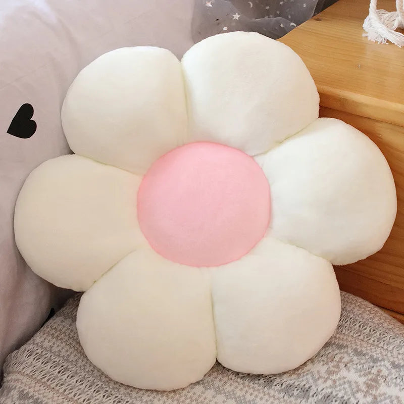 ふわふわ タイダイ柄 花形クッション