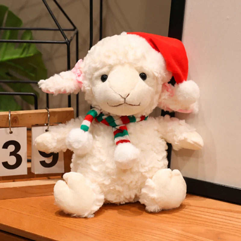 15/22/28cm Cute Soft Christmas Sheep Plush Toys Soft Lamb Plush Dolls Stuffed Sheep Plushie Baby Toys Birthday Gifts for Kids