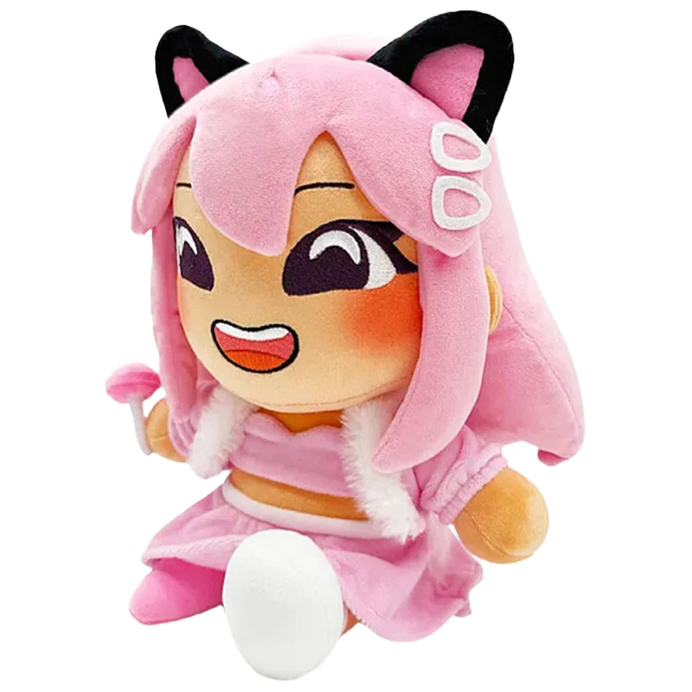 ふわふわピンクネコ耳ガールぬいぐるみ