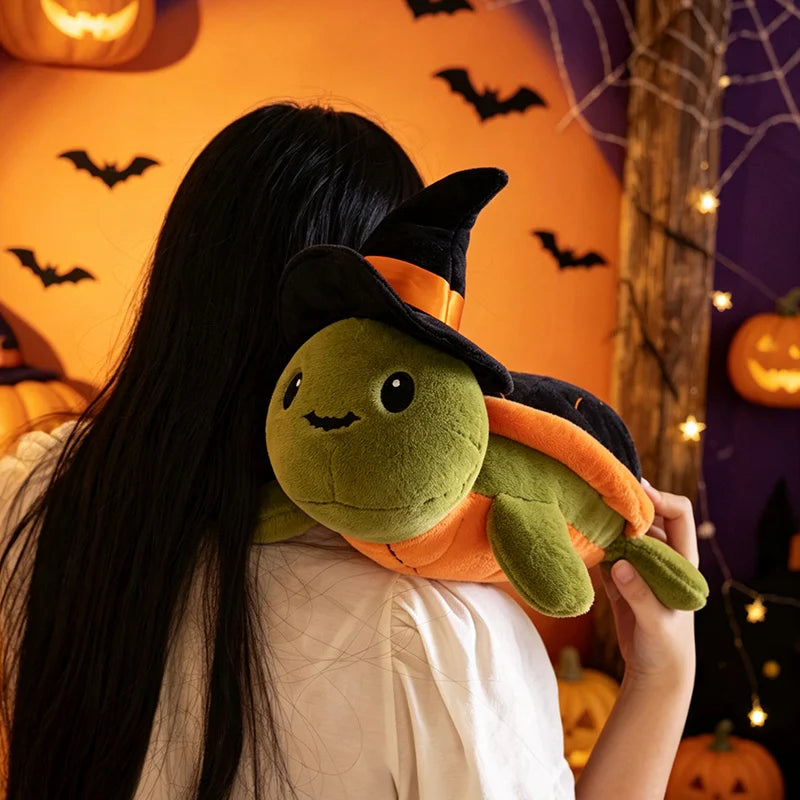 Cartoon Cute Halloween Witch Turtle Plush Doll 38cm Plush Stuffed Toys Soft Turtle Pillow Halloween Birthday Party Gift
