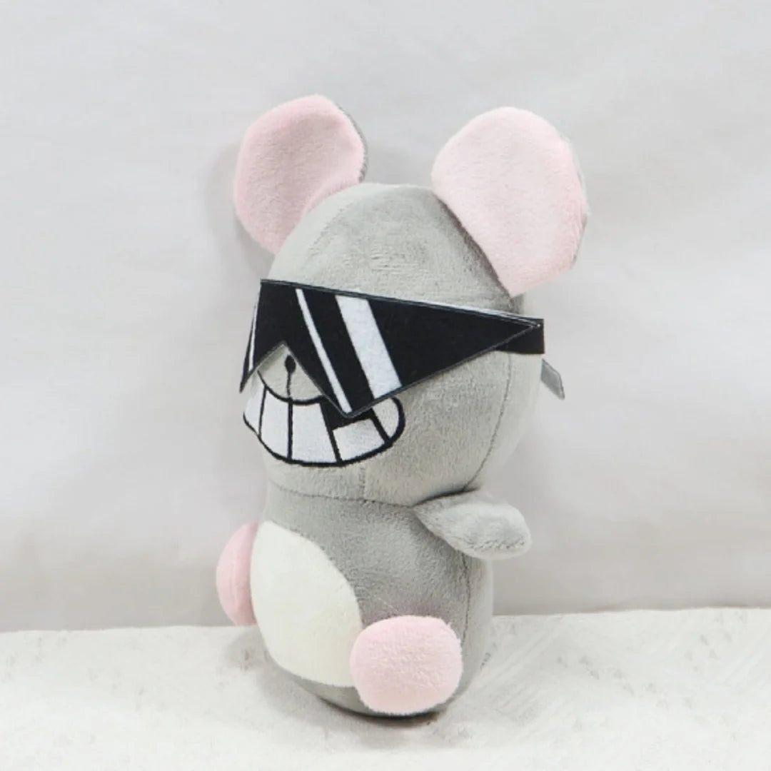 MEWGENICS! 白ふわふわとサングラスねずみ ぬいぐるみ