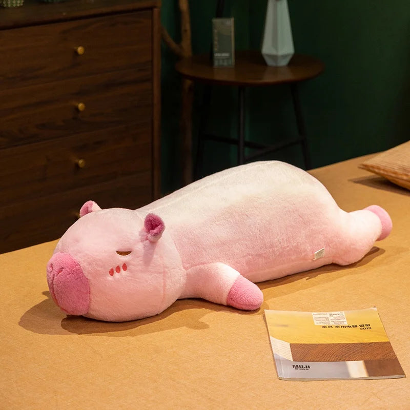 Kawaii Capybara Plush Toy Stuffed Capibara Fluffy Doll Long Sleep Soft Pillow Sofa Cushion Nap Sleeping Toys for School Xmas