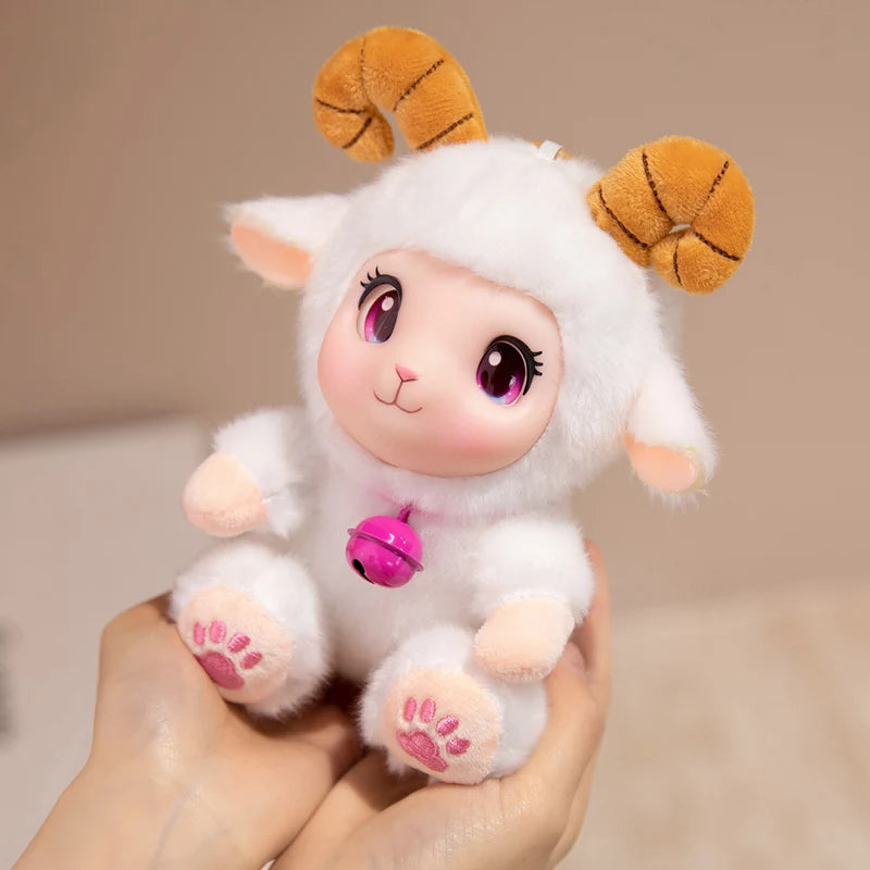 うるうる瞳のもこもこ羊ぬいぐるみ 鈴付き