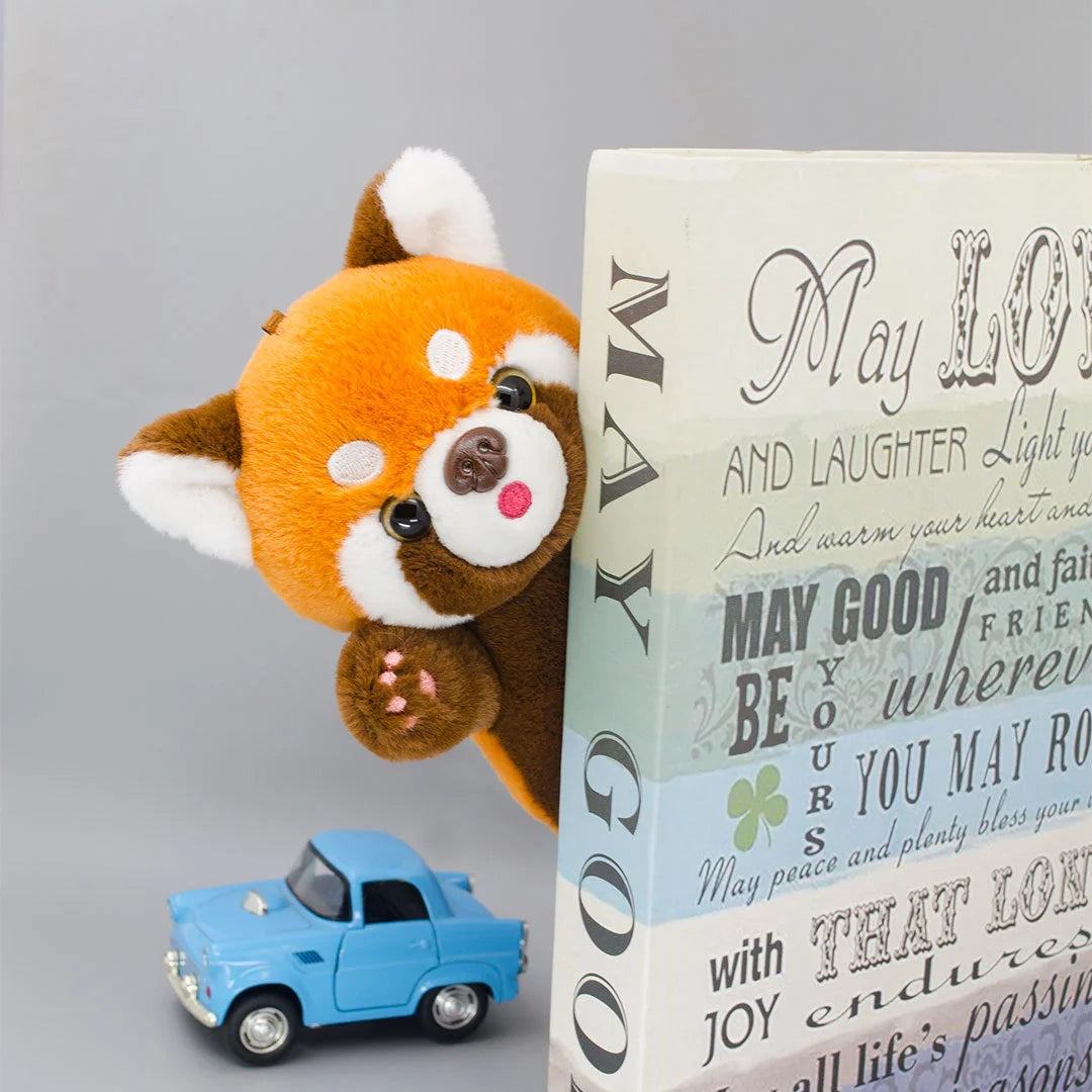 Cute Cartoon Red Panda Plush Toys Pendant Little Raccoon Doll Keychain Doll Playground Raccoon Stuffed Backpack Decor Gifts Kids