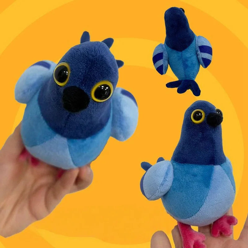 ふわふわ 紺と水色のハト ぬいぐるみ