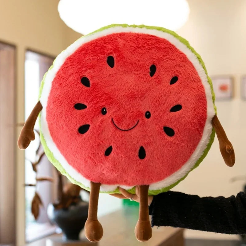 笑顔の 手足つき スイカ ぬいぐるみ クッション