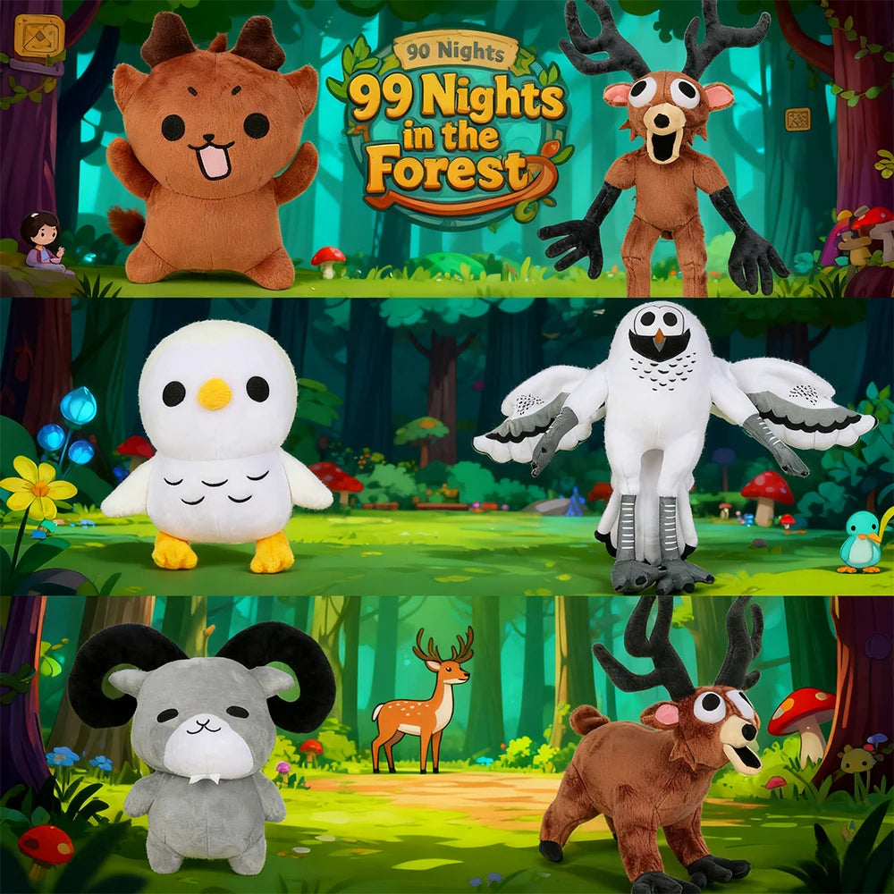 99 Nights In The Forest Deer Plush Toy Movie Stuffed Animals Eagle Owl or Goat Toy Fans Birthday Gifts Kids Toys Halloween Gifts