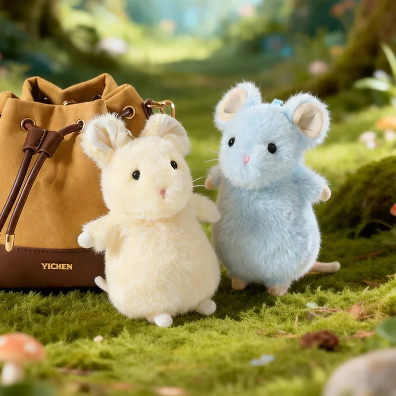 12cm Cute Fancy Rat Plush Toys Cartoon Kawaii Rat Doll Soft Cozy Lying Prone Pets Office Companion Adorable Birthday Gift