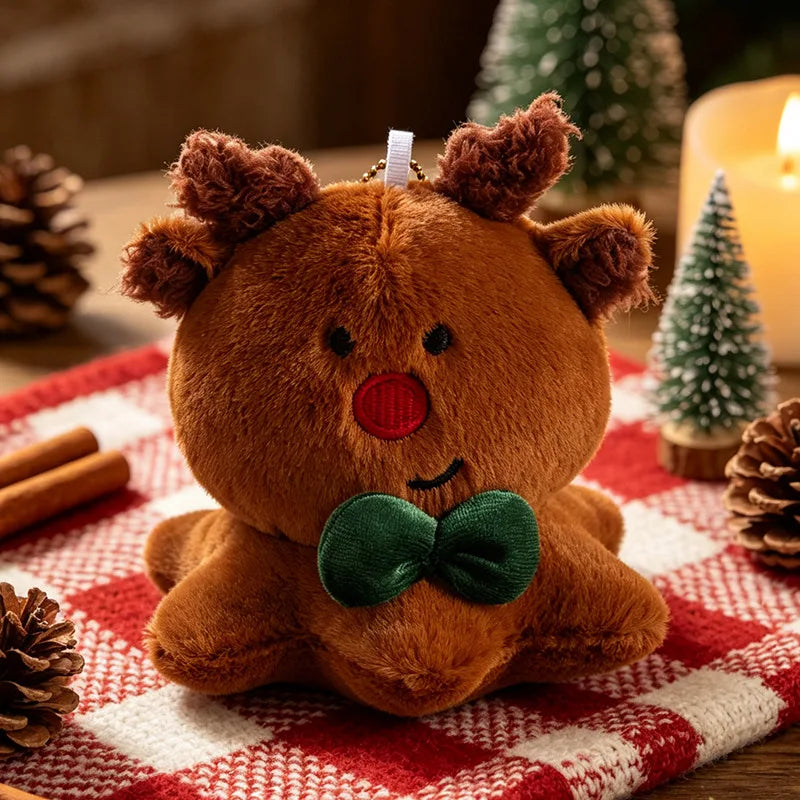 ふわふわ クリスマス キャラクター ぬいぐるみ キーホルダー