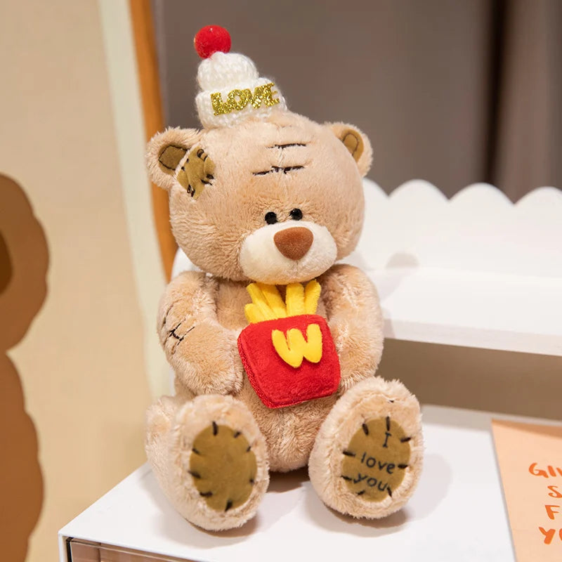 卒業祝い 縫い目入り テディベア 黒ガウン「I Love You」