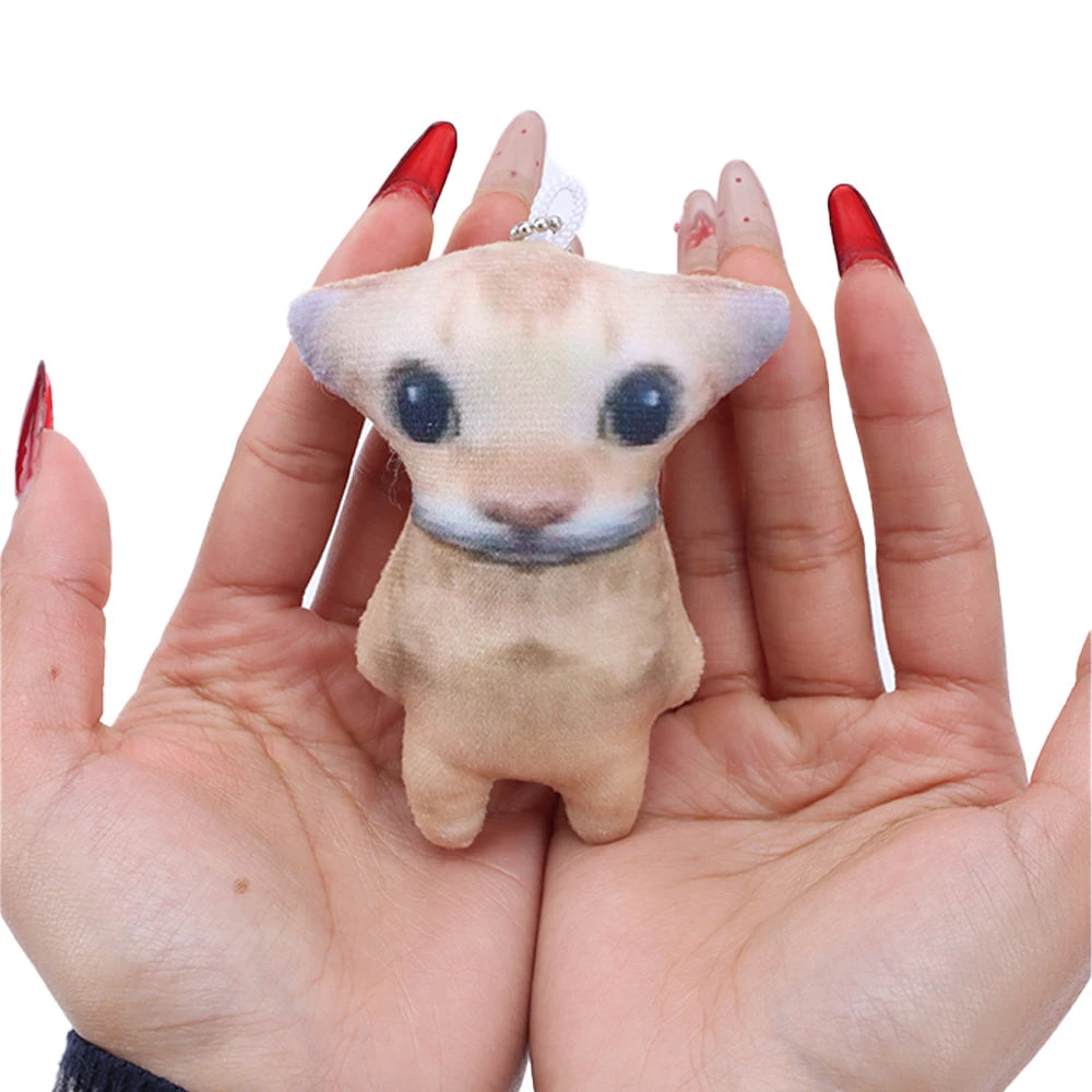 ソフト 目が大きい シュール ビンガス 猫 ぬいぐるみ キーホルダー