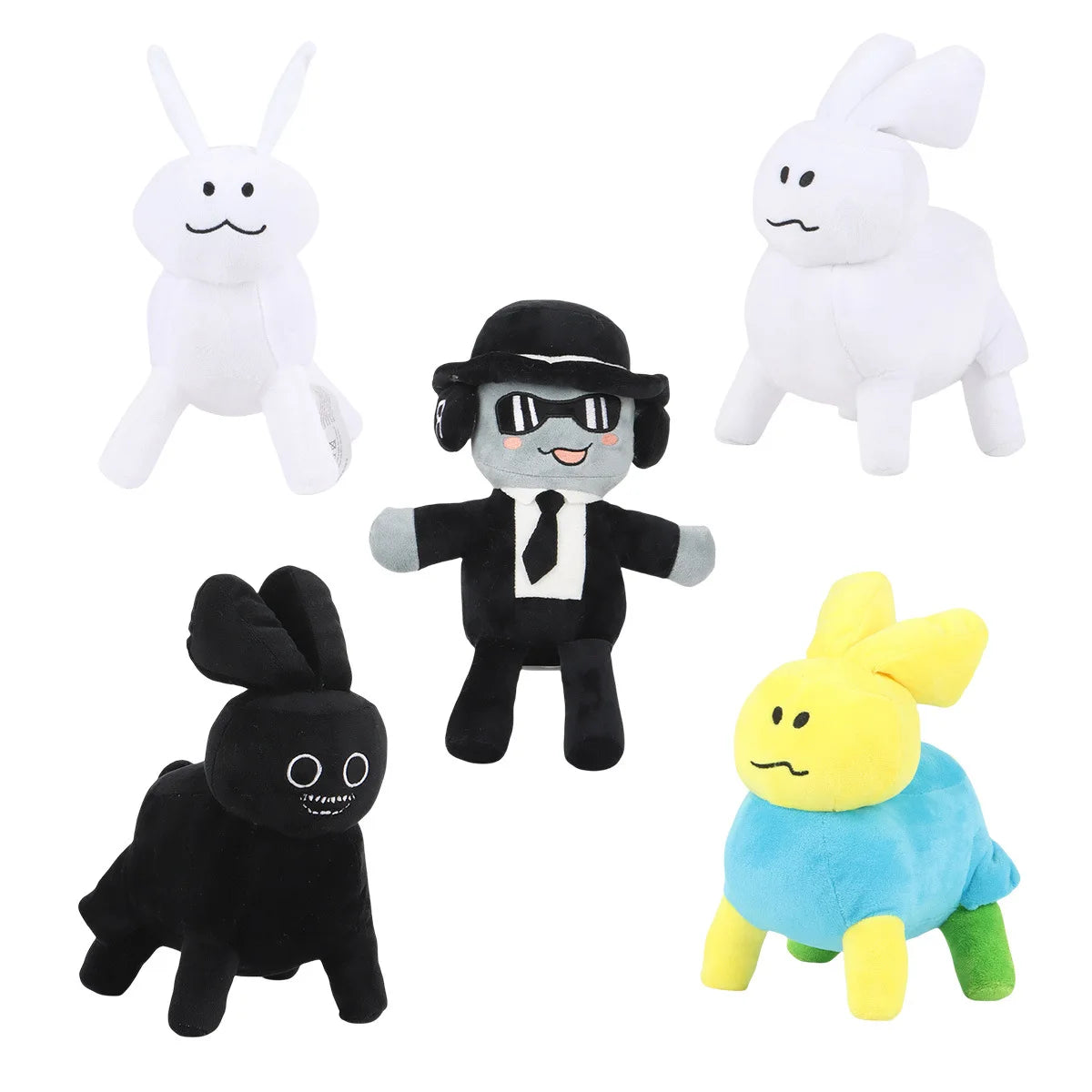 ホラー風 ユニーク キャラクター ぬいぐるみ 5点セット