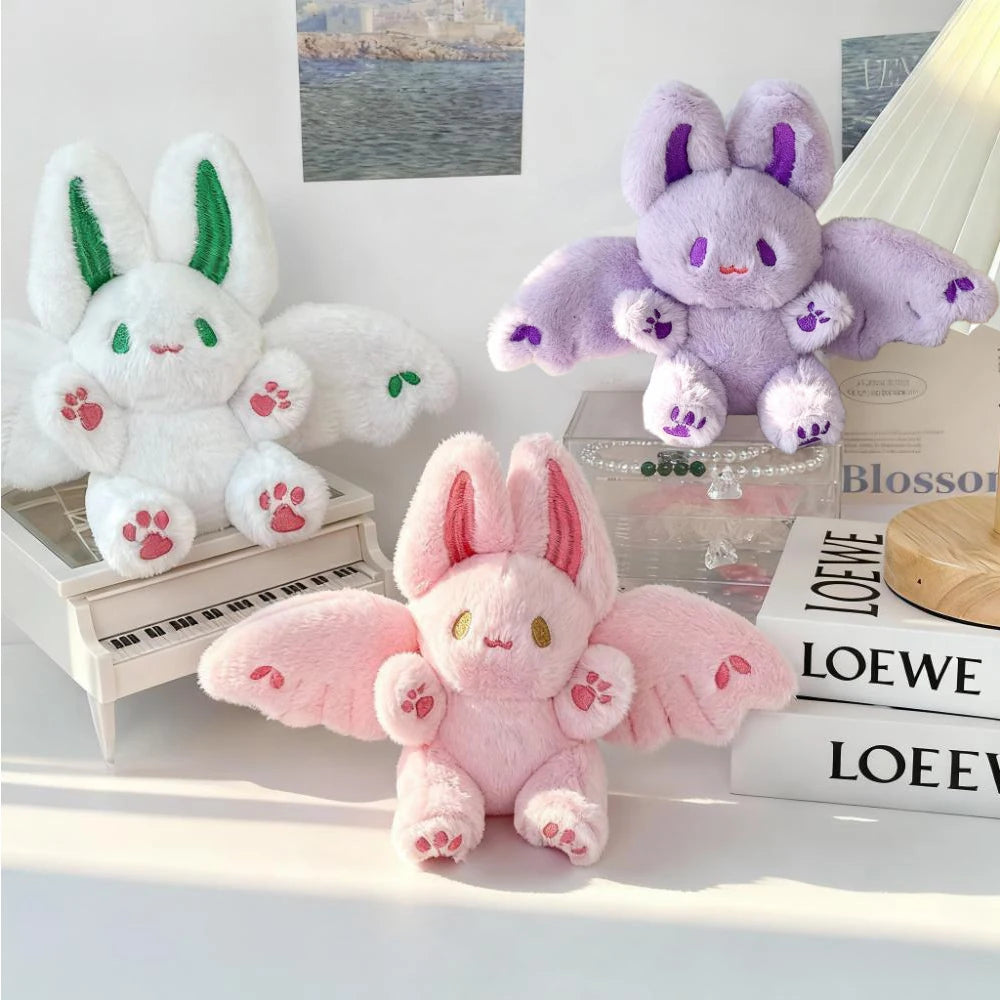 ふわふわ コウモリうさぎ 翼付き ぬいぐるみ