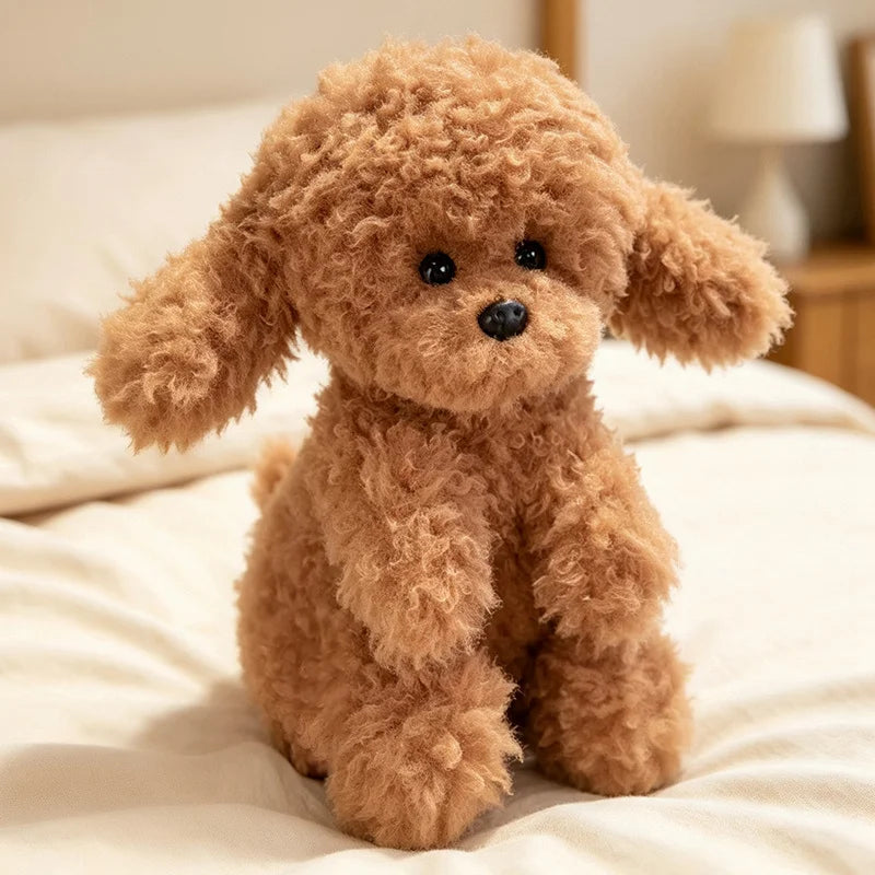 New 32CM Cute lifelikeTeddy Dog Plush Toy Curly Dog Doll Kawaii Simulation Dog To Send Christmas Birthday Gift