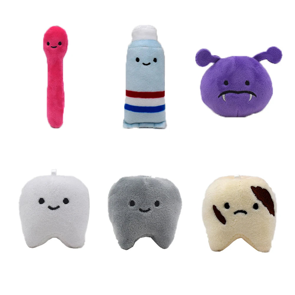 Cute Teeth Plush Toy Cartoon Wisdom Teeth Pendant Toothbrush Soft Care for Teeth Toothpaste Toothbrush Tooth Care Toys Kid Gifts