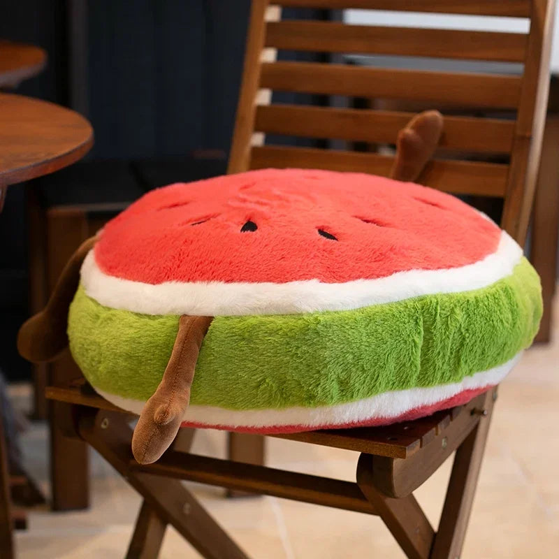 笑顔の 手足つき スイカ ぬいぐるみ クッション