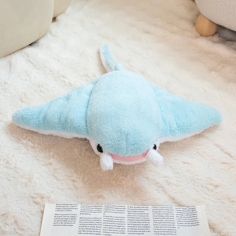 New Cartoon Fish Manta Ray Plush Toy Cute Devil Rajiformes Cute Mobulidae Plushies Pillow Stuffed Soft Marine Life Dolls Gifts