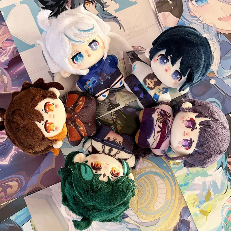 10cm Genshin Impact Plush Pendant Doll Toy Zhong Li, Furina Scattered Soldier, Xiao Soft Starfish Body Plush Fans Birthday Gifts
