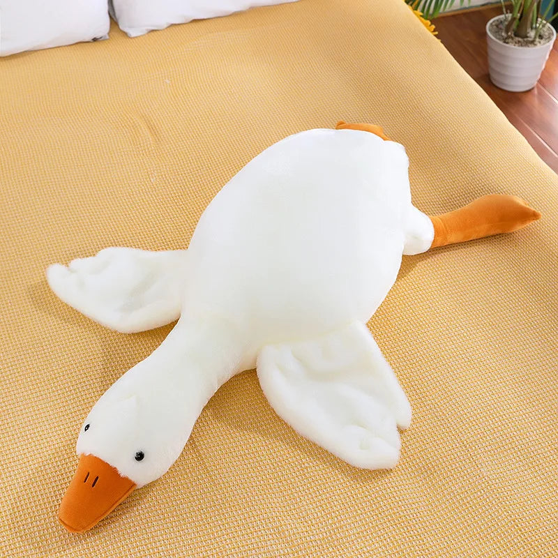 ふわふわ 白い ガチョウの親子 抱き枕