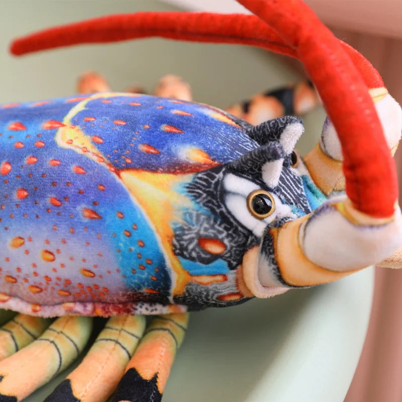 Colorful Australia Lobster Plush Toys Stuffed Throw Pillow - Lifelike Lobster Design Creative Home Decor Funny Christmas Gifts