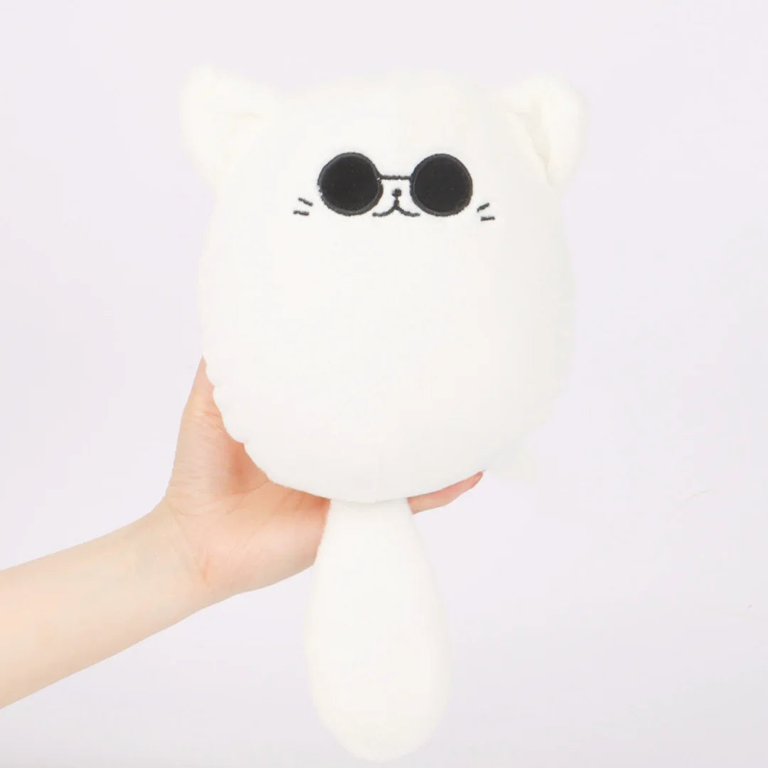 白いサングラス猫 ふわふわぬいぐるみ