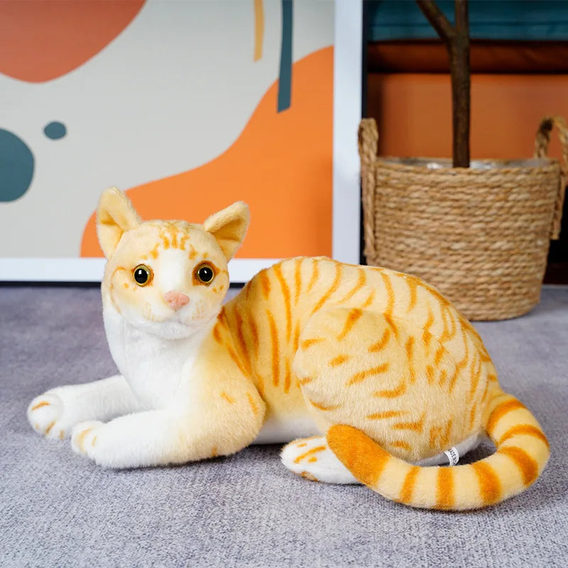25cm Lifelike Stuffed Siame Cats Plush Toy Simulation American Shorthair Cute Cat Pet Toys Lifelike Home Decor Birthday Gift Kid