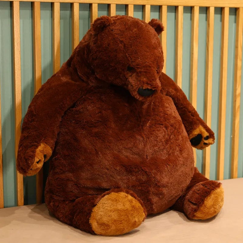 巨大な茶色のテディベア、食いしん坊、35cm
