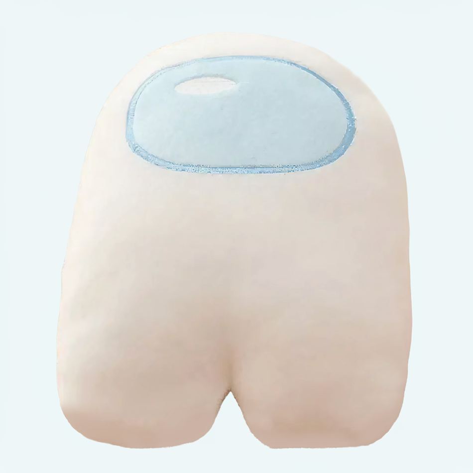 柔らかくてゆったりとした白いAmong Usの子供用ぬいぐるみ、10cm、La Compagnie de la Peluche製