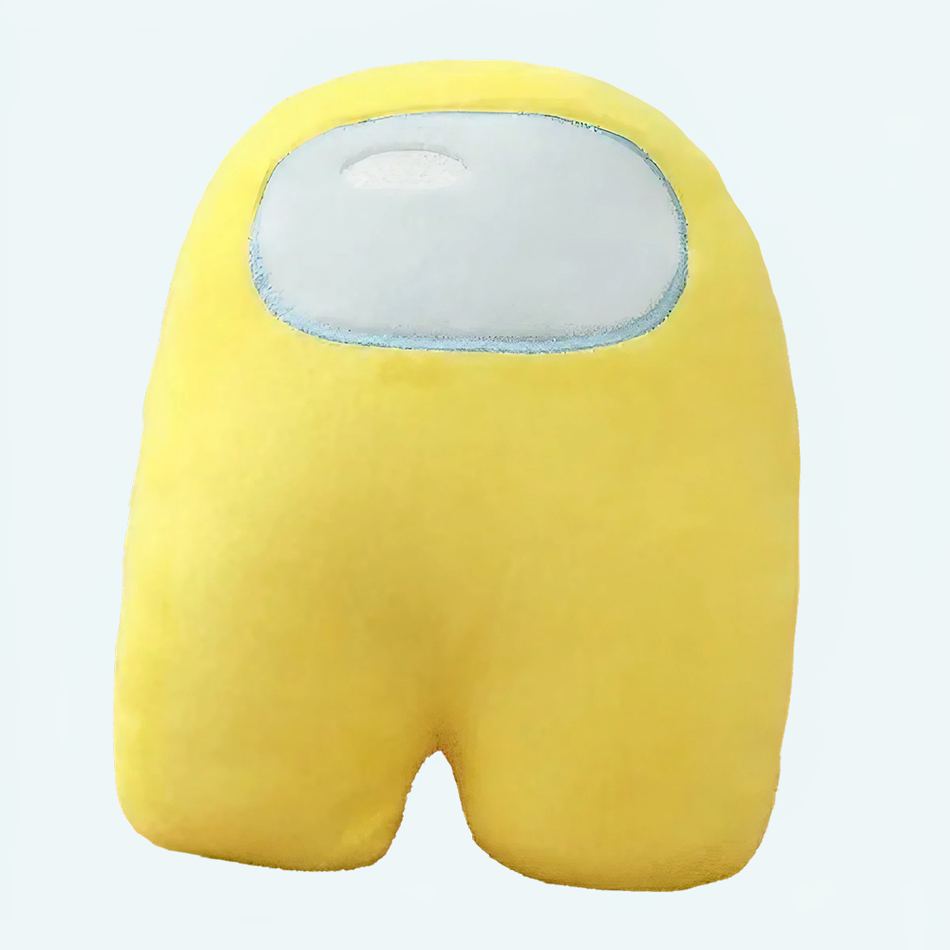 柔らかくて抱き心地の良い黄色のAmong Usゲームキャラクターのぬいぐるみ、10cm、La Compagnie de la Peluche製