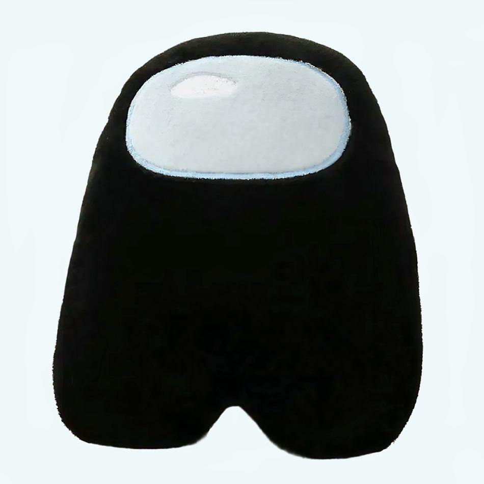 柔らかい黒のAmong Usぬいぐるみ、かわいいゲームキャラクター、10cm、The Plush Company