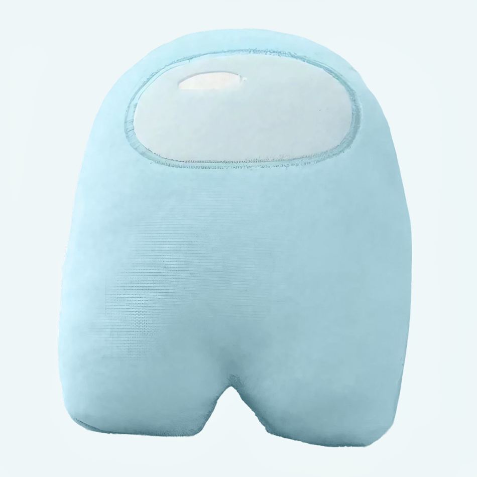 柔らかいターコイズ色のAmong Usの子供用ぬいぐるみ、10cm、La Compagnie de la Peluche製
