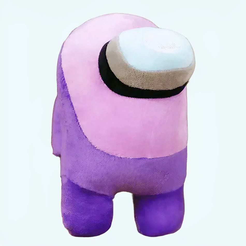 柔らかい紫色のAmong Usの子供用ぬいぐるみ、10cm、La Compagnie de la Peluche製