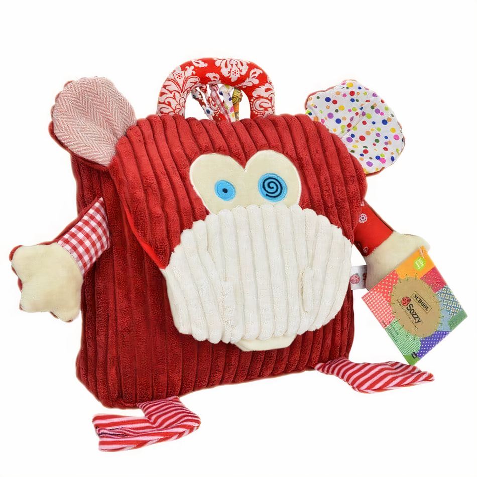 柔らかくて遊び心のある、子供用赤いぬいぐるみバックパック - The Plush Company