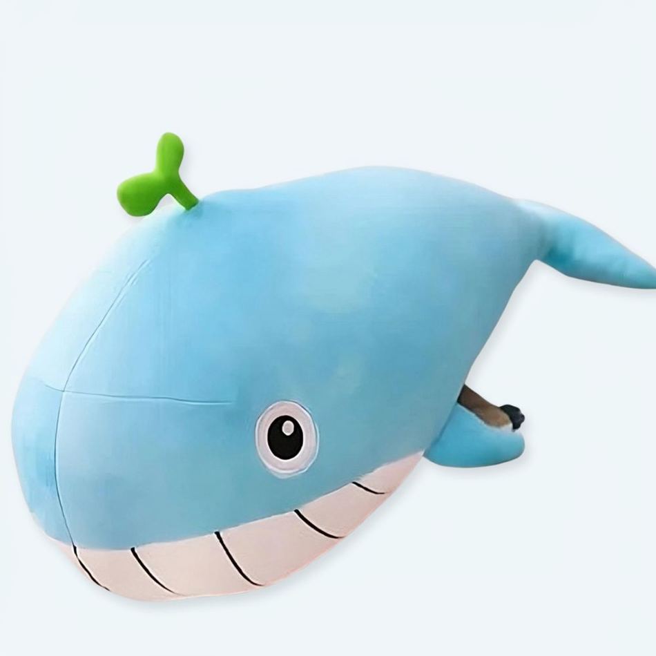 柔らかいパステルカラーのシロナガスクジラのぬいぐるみ、心地よいマリンピロー、65cm、The Plush Company