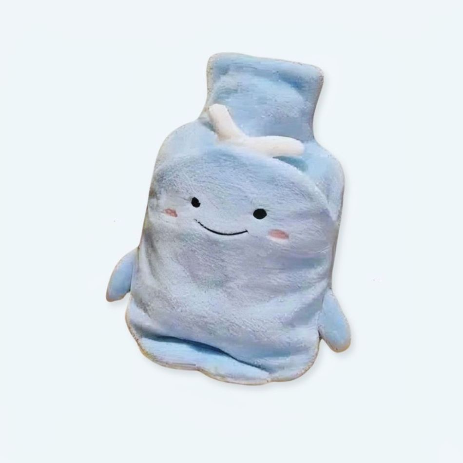 ぬいぐるみクジラの湯たんぽ、柔らかな暖かさ、心地よい冬用1000ml、The Plush Company