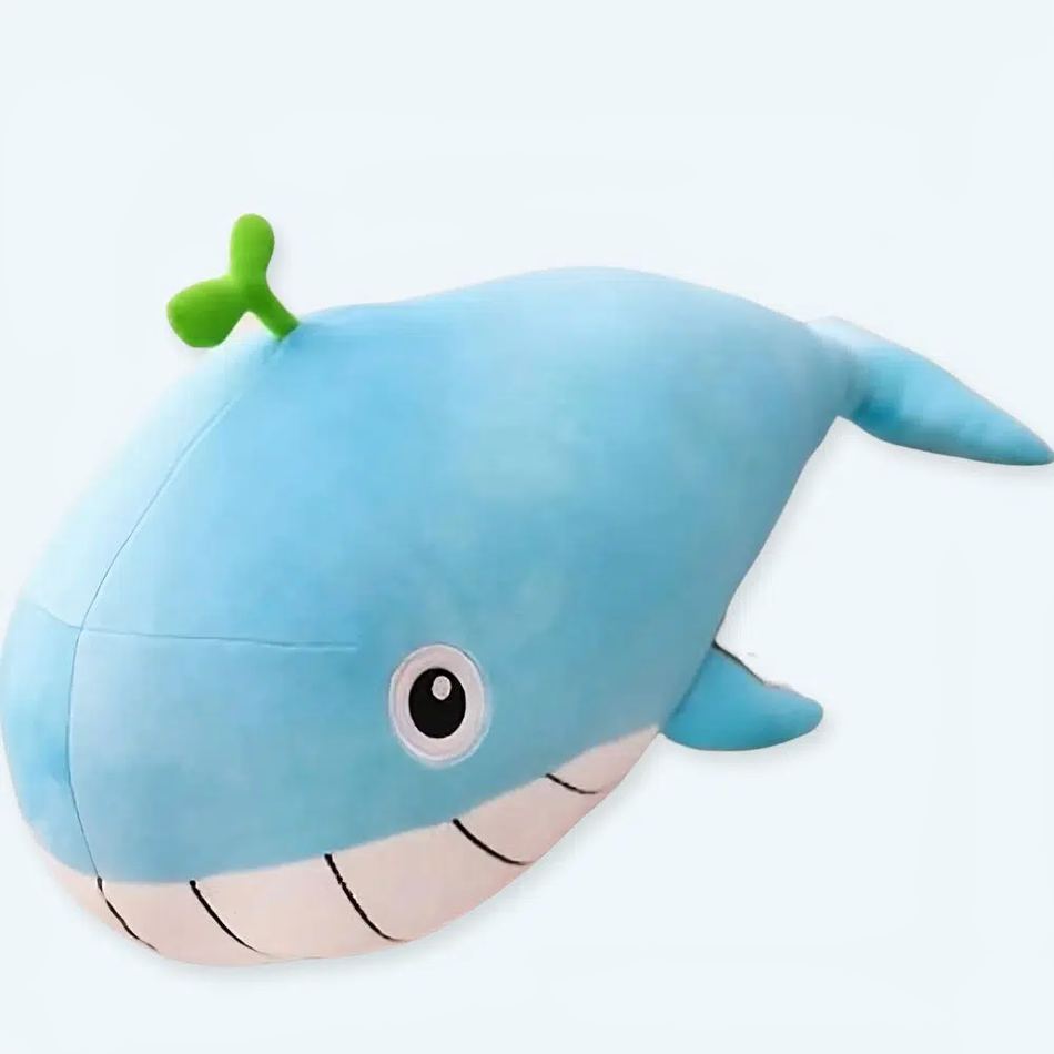 パステルピンクのクジラのぬいぐるみ枕、柔らかいマリンコンフォート、65cm、The Plush Company