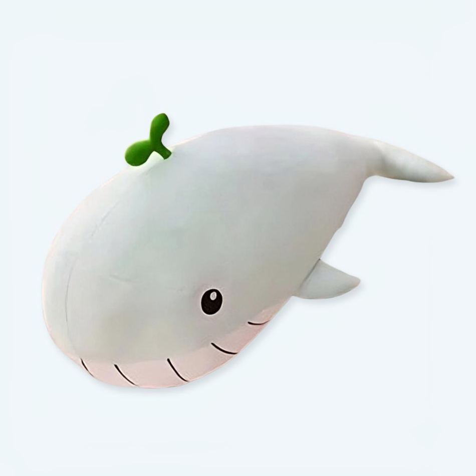 パステルグリーンのクジラのぬいぐるみ、柔らかく抱きしめたくなる海の枕、65cm、The Plush Company