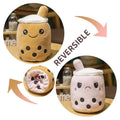 リバーシブルバブルティーぬいぐるみ、優しいまたは意地悪、15cm / ブラウン/ピンク