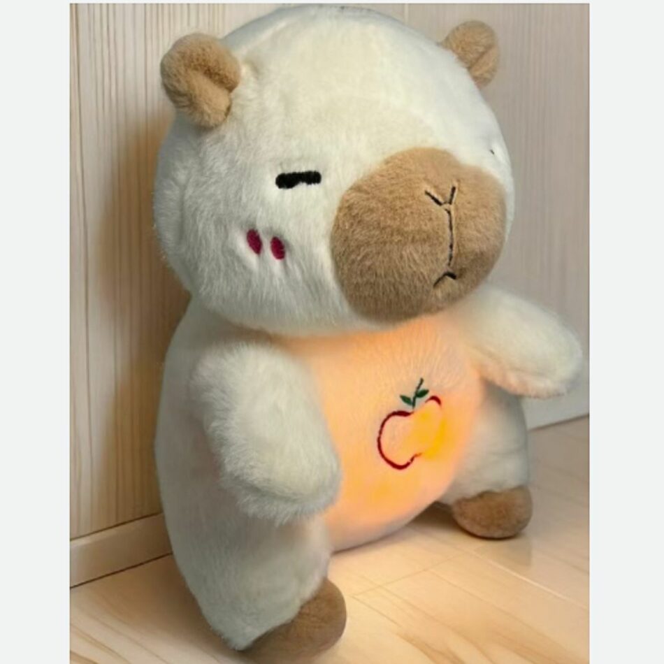 呼吸するカピバラのぬいぐるみ、子守唄、ホワイトノイズ、白、The Plush Company