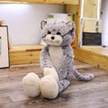 グレーの座った猫のぬいぐるみ 50cm
