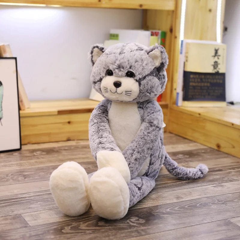 グレーの座った猫のぬいぐるみ 50cm