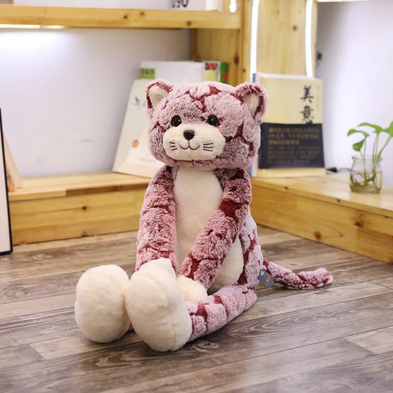 ピンクの座った猫のぬいぐるみ 50cm
