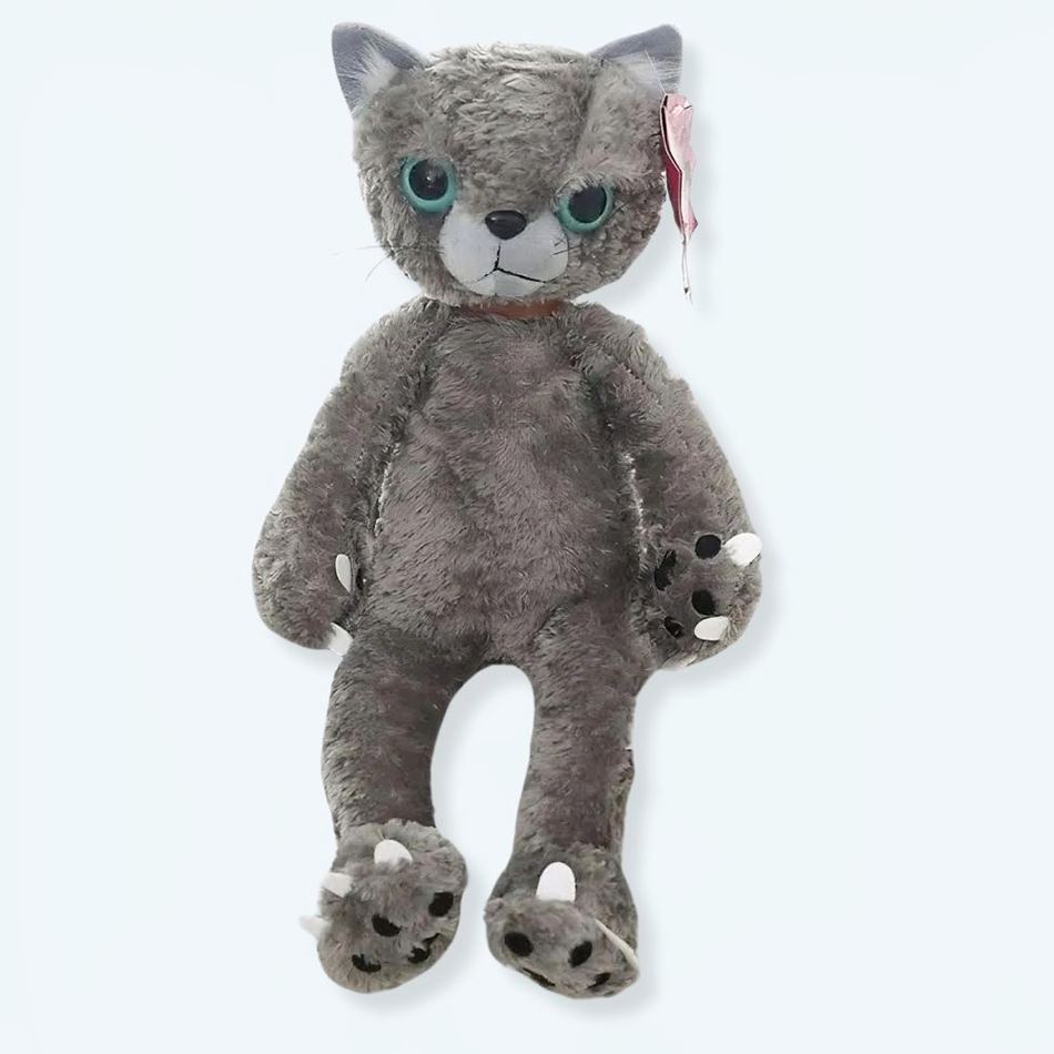 柔らかいベージュの不機嫌な猫のぬいぐるみ、子供用、抱きしめたくなる、40cm、The Plush Company