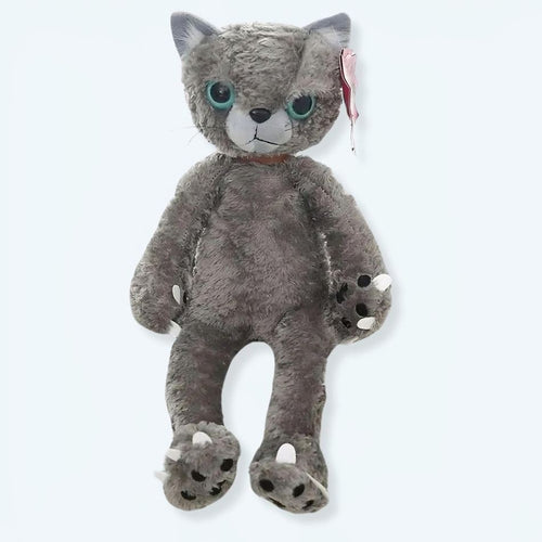 柔らかいベージュの不機嫌な猫のぬいぐるみ、子供用、抱きしめたくなる、40cm、The Plush Company