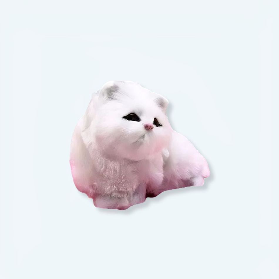 柔らかい白い猫のぬいぐるみ、かわいい動物コレクション The Plush Company