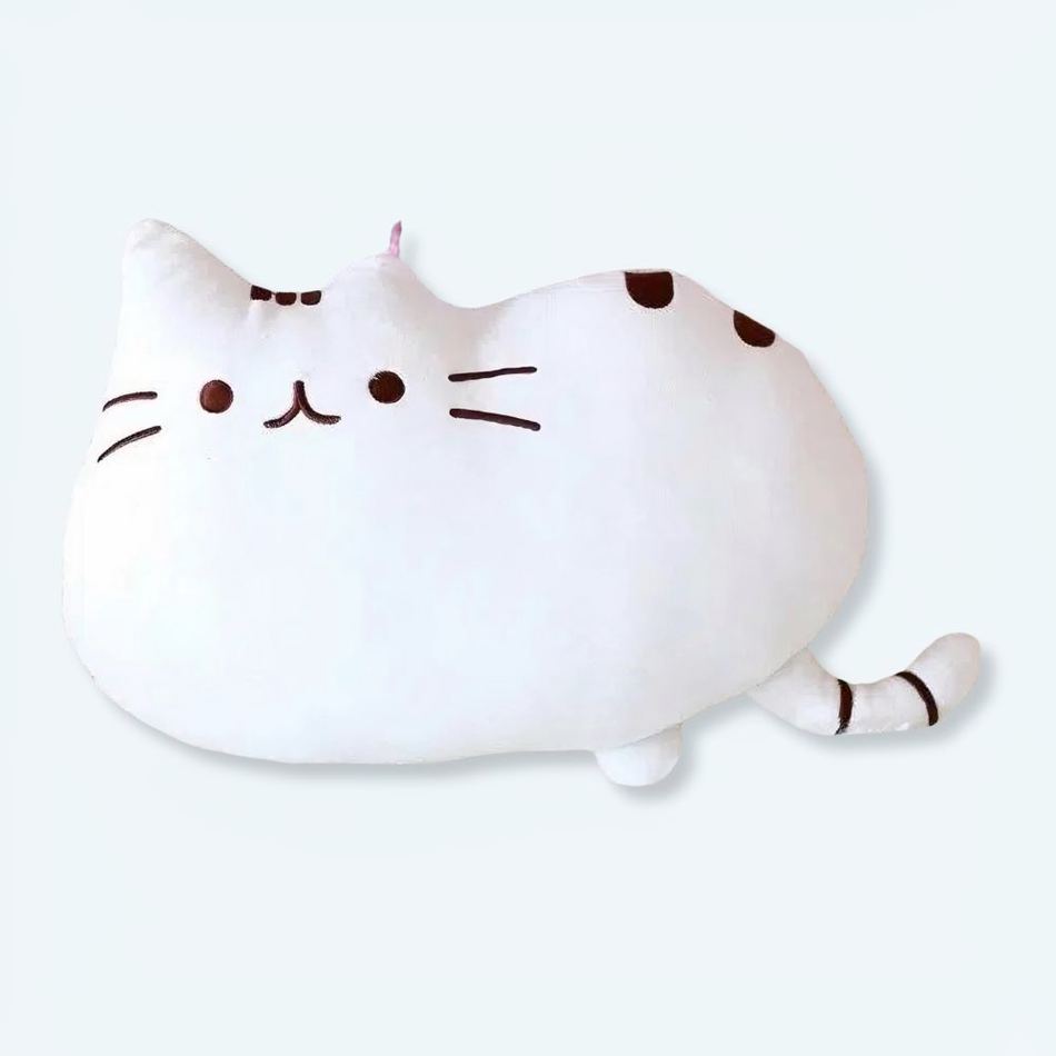 かわいい柔らかい白い猫のぬいぐるみ、子供のための抱きしめたくなる仲間、25cm、The Plush Company