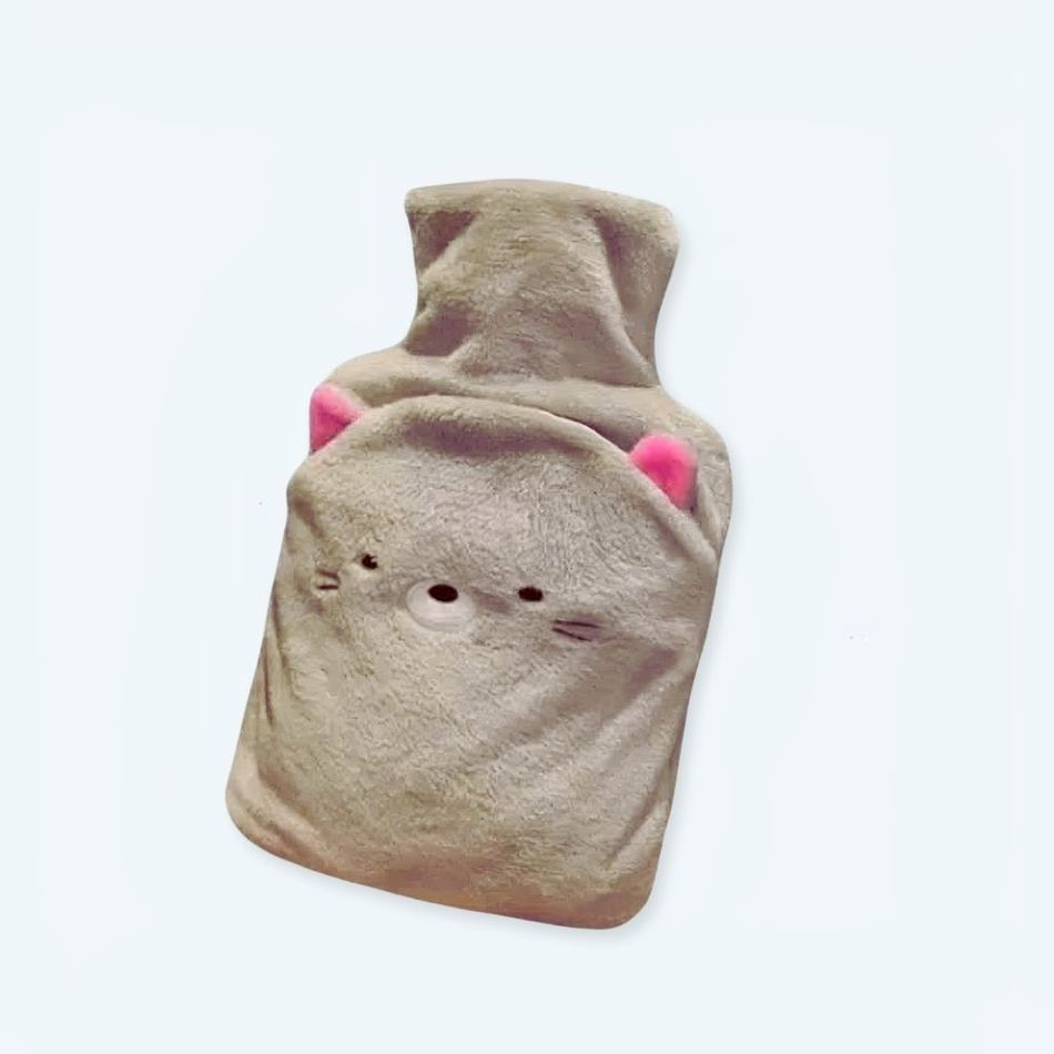 ぬいぐるみ猫の湯たんぽ、冬に柔らかな暖かさと快適さ、1000ml、The Plush Company
